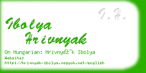 ibolya hrivnyak business card